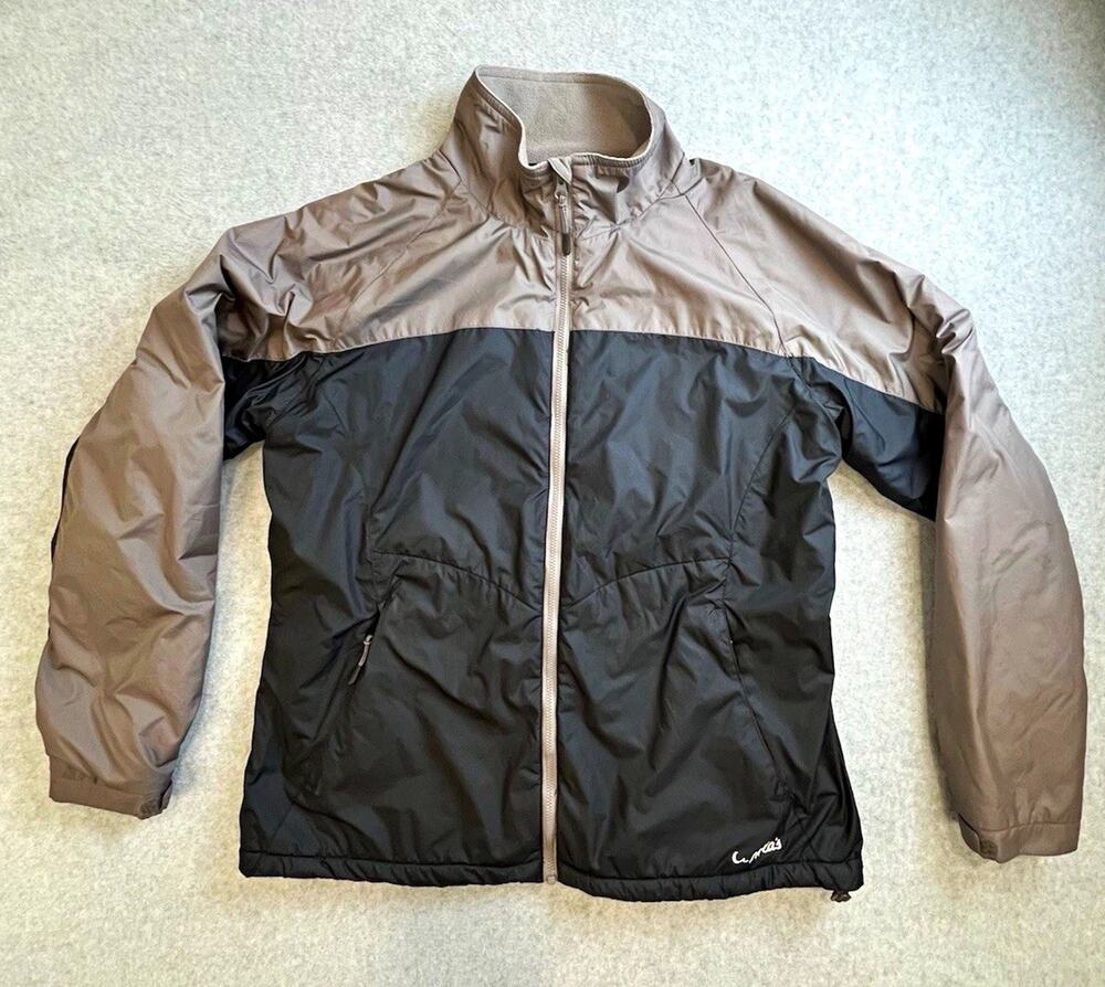 Cabela’s Polartec 300 Full Zip Colorblock Fleece Jacket Men’s M Gray Black